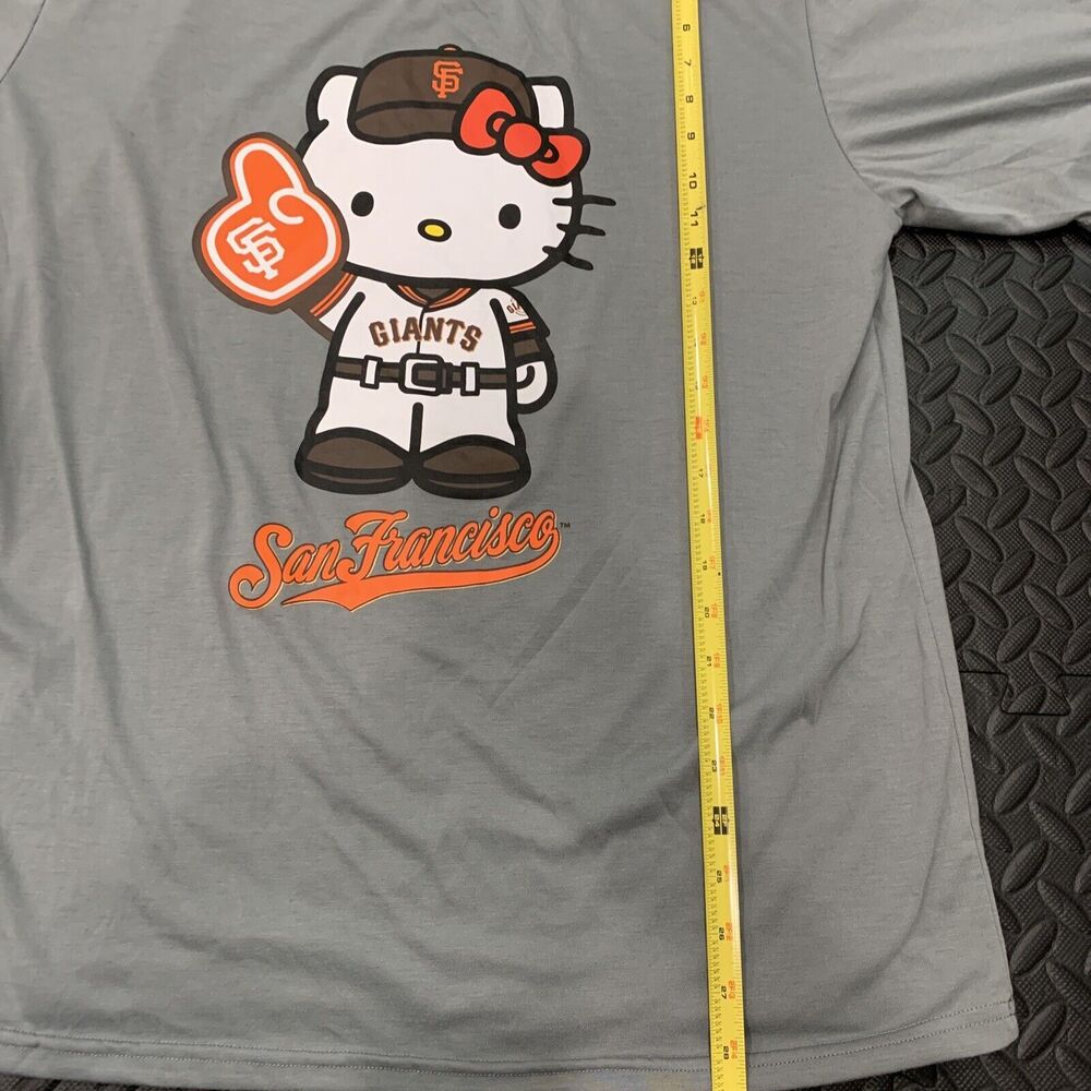 Rare Limited San Francisco Giants Sanrio Hello Kitty T-Shirt Size XL MLB worn 1x - Picture 4 of 6